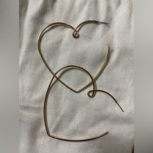 Gold plated heart hoops from Anthropology